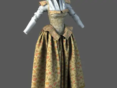 XVII CENTURY DRESS 3D model