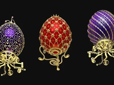 Collection of Faberge eggs R1 3D model