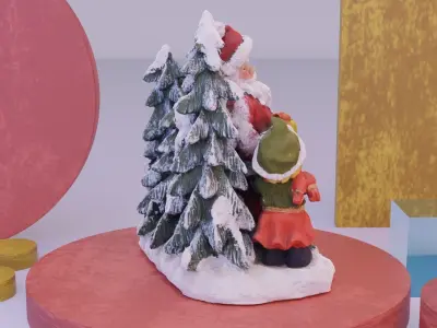 Santa Claus Cristmas scene 3D model