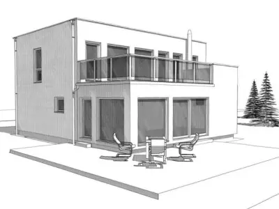 Explore Our Low Poly 3D Model Stylish Double Story Home  Low-poly 3D model