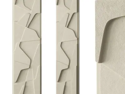 Long abstract relief artwork 3D model