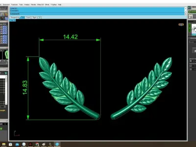 Luxury Leaf Earrings Jewelry Design  4117 3D print model