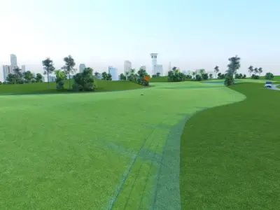 Golf course Low-poly 3D model