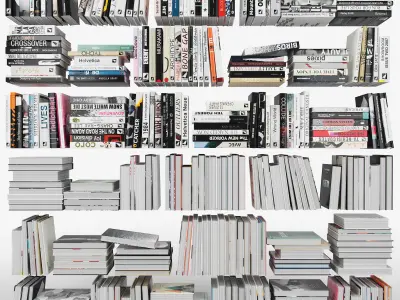 Books bookshelves Low-poly 3D model