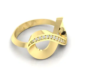 Ring M45 The luxury female ring with gems wedding 3D print model