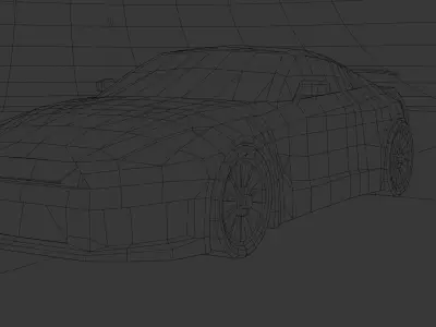 Gameready Low Poly Nissan GTR Low-poly 3D model