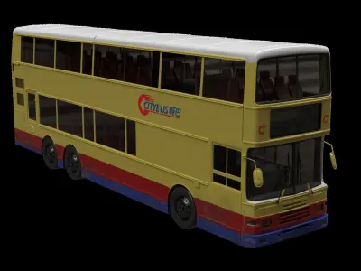 Hong kong Double Decker City Bus 3D model