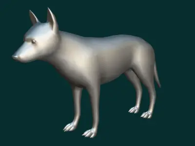 German Shepherd Puppy Dog Low-poly 3D model