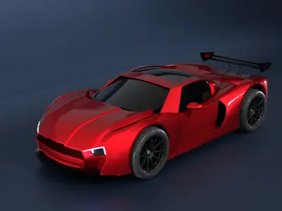 High Performance Fiesta Red Sports Car 3D Model  Blender Shaded 3D model