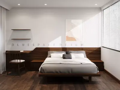 Bedroom scene 01 Low-poly 3D model