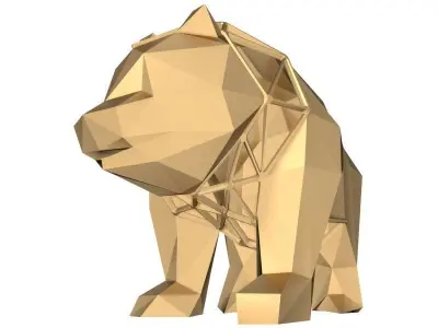 Polygonal Panda Parametric Low-poly 3D model
