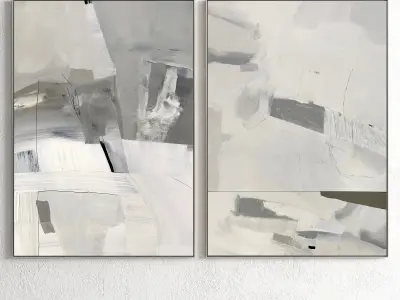 Plaster Two Photo Frame 136 Low-poly 3D model