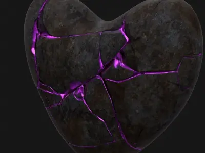 Broken Heart 2 Low-poly 3D model