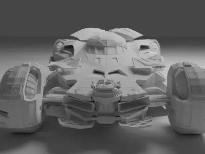 Batmobile futuristic vehicle 3D model