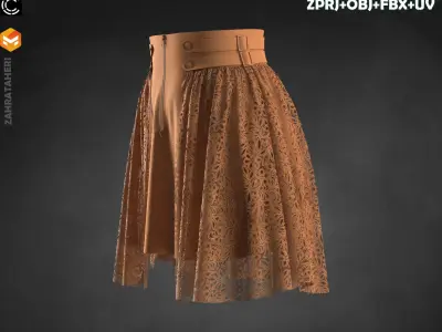 5 SHORT SKIRT 3D model