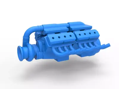 Engine 2 V8 Version 5 Scale 1 to 25 3D print model