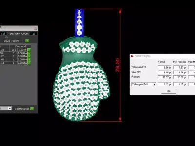 Pendant Box Gloves Jewelry Brand 3D print model