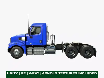 Generic Heavy Truck Chassis 01 All PBR Unity UE Textures Low-poly 3D model