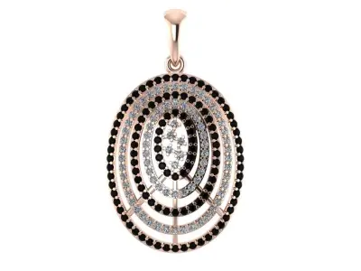 Pendant oval diamond 3D print model