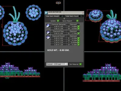 Pendant Earrings combo - 1143 3D print model