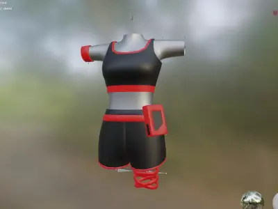 Sportwear 3D Model Zepeto Item Template FBX Prefab Unity Low-poly 3D model