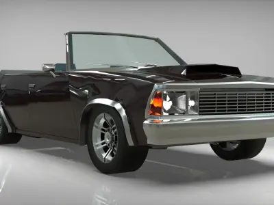 Malibu cabriolet 1981 LowPoly Low-poly 3D model