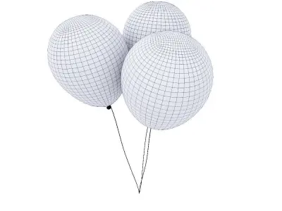 Bangladesh country balloon low poly 3d model  Low-poly 3D model