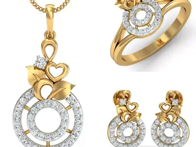 Diamond Locket Set 3D print model 2