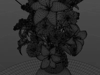 Vase of flowers 3D model purchase
