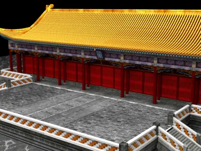Chinese ancient house  3D model 38