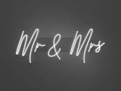 Mr and Mrs - Neon Sign 3D model