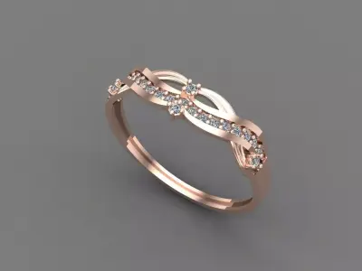 Womens Diamond Signet Ring Women Rings 3dmodels 3D print model 3D print model 43