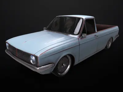 Vanet Peykan - Rusty Classic Car  Low-poly 3D model