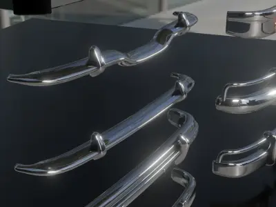 Vintage fornt bumper pack Low-poly 3D model