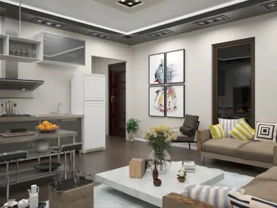 Living Room Scene 3D model