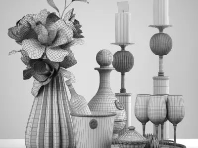 Decorative set in a modern style 3D model