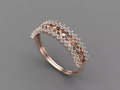 Womens Diamond Signet Ring Women Rings 3dmodels 3D print model 3D print model 64