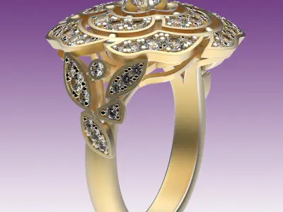 Ring Camellia 3D print model