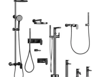 faucet and shower set 3D model