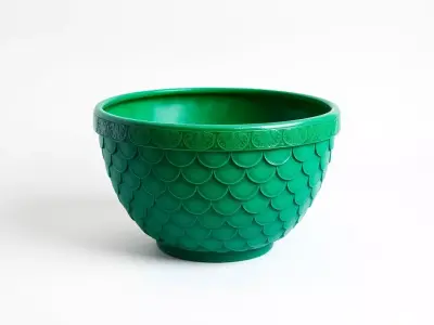 Emerald Scaled Bowl model pack Low-poly 3D model