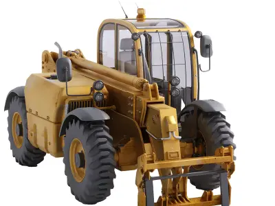 Photorealistic Telehandler 3D Model - Elevate Your Designs 3D model