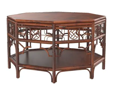 CAN301 Red Egg Indochine Octagonal Coffee Table 3D model
