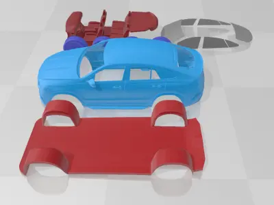 Mercedes Benz GLE63S AMG Coupe 2024 - Separate Parts STL Model 3D print model