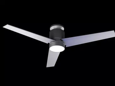  Modern Black Ceiling Fan with Light 3D model