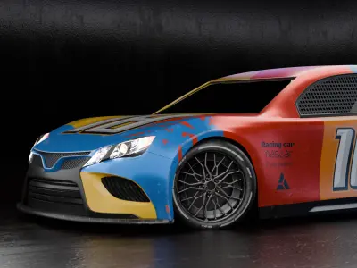 Nascar - Racing car Low-poly 3D model