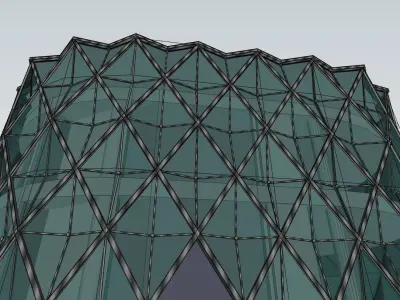 Abstract glass building 3D model