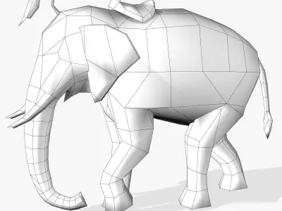 fantasy war elephant Low-poly 3D model