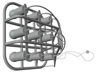 Black table lamp HG2 3D model