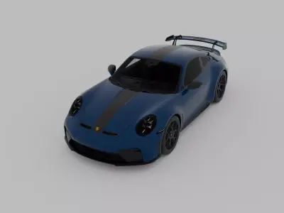 Porsche 911 GT3 992 2 Weissach 2025 Realistic Game Ready Low-poly 3D model