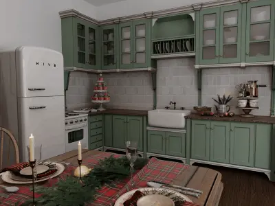 Christmas Home - Kitchen Blender Scene  3D model